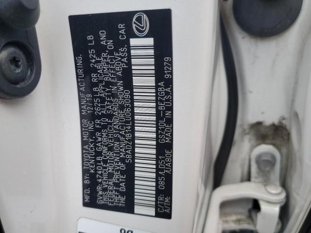 Photo 10 from auction – 2020 LEXUS ES 350 with VIN 58ADZ1B14LU063090