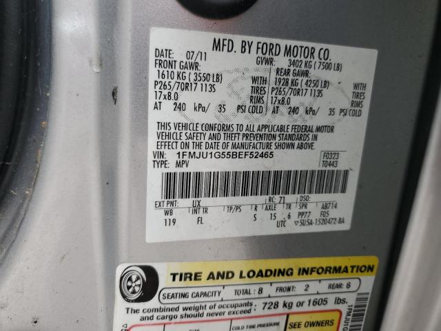Photo 14 from auction – 2011 FORD EXPEDITION with VIN 1FMJU1G55BEF52465