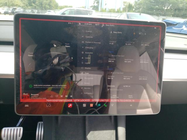 Photo 9 from auction – 2022 TESLA MODEL Y with VIN 7SAYGDEF5NF522458