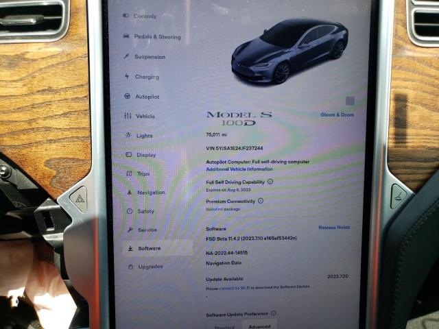 Photo 9 from auction – 2018 TESLA MODEL S with VIN 5YJSA1E24JF237244