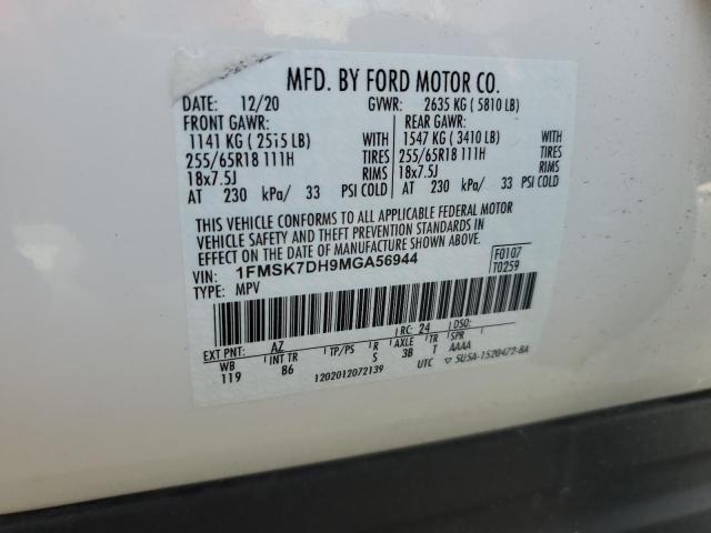 Photo 14 from auction – 2021 FORD EXPLORER X with VIN 1FMSK7DH9MGA56944