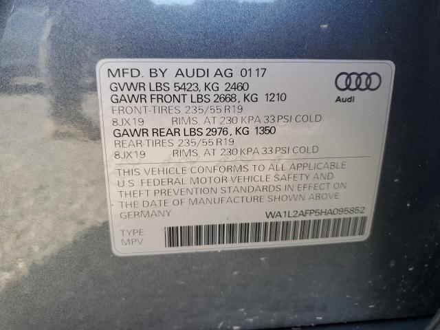 Photo 14 from auction – 2017 AUDI Q5 PREMIUM with VIN WA1L2AFP5HA095852