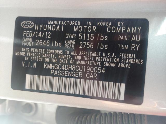 Photo 10 from auction – 2012 HYUNDAI GENESIS 5. with VIN KMHGC4DH8CU190054