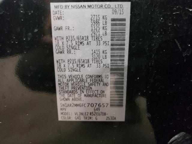 Photo 14 from auction – 2015 NISSAN PATHFINDER with VIN 5N1AR2MM6FC707657