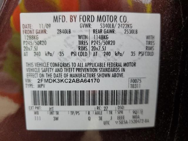 Photo 14 from auction – 2010 FORD EDGE LIMIT with VIN 2FMDK3KC2ABA64170
