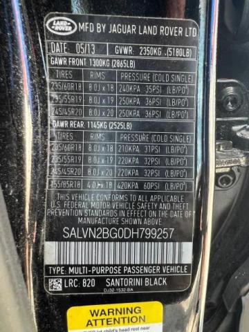 Photo 10 from auction – 2013 LAND ROVER RANGE ROVE with VIN SALVN2BG0DH799257