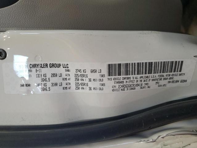 Photo 14 from auction – 2012 DODGE GRAND CARA with VIN 2C4RDGDG0CR109418