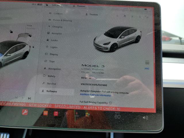 Photo 9 from auction – 2020 TESLA MODEL 3 with VIN 5YJ3E1EB1LF651495