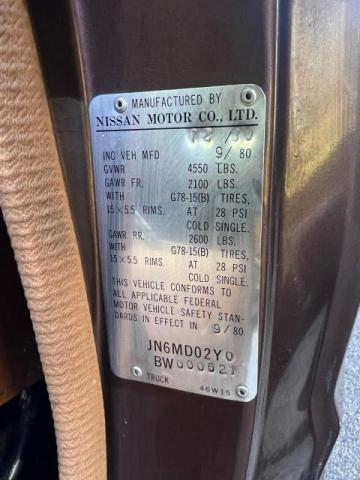 Photo 10 from auction – 1981 DATSUN 720 with VIN JN6MD02Y0BW000621