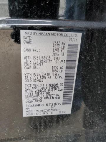 Photo 14 from auction – 2013 NISSAN PATHFINDER with VIN 5N1AR2MM3DC673805