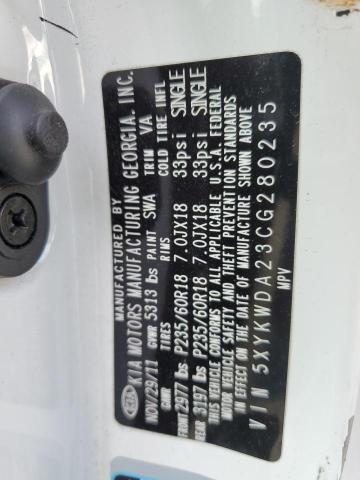 Photo 14 from auction – 2012 KIA SORENTO SX with VIN 5XYKWDA23CG280235