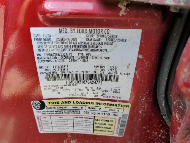 Photo 14 from auction – 2007 FORD FREESTYLE with VIN 1FMDK02187GA24772