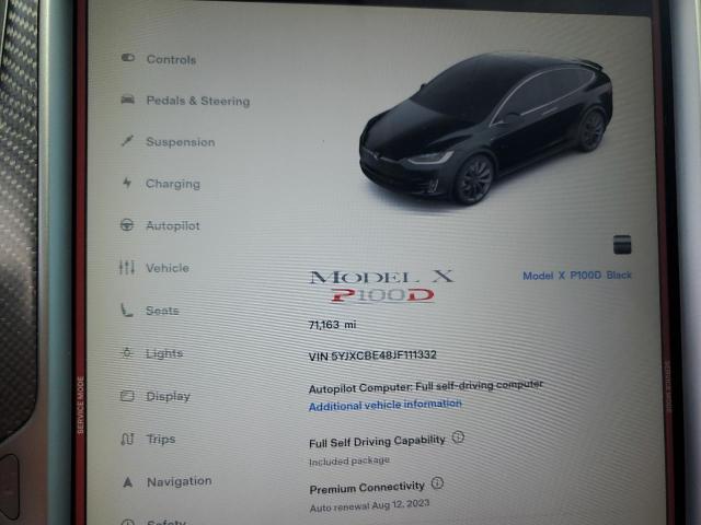 Photo 9 from auction – 2018 TESLA MODEL X with VIN 5YJXCBE48JF111332