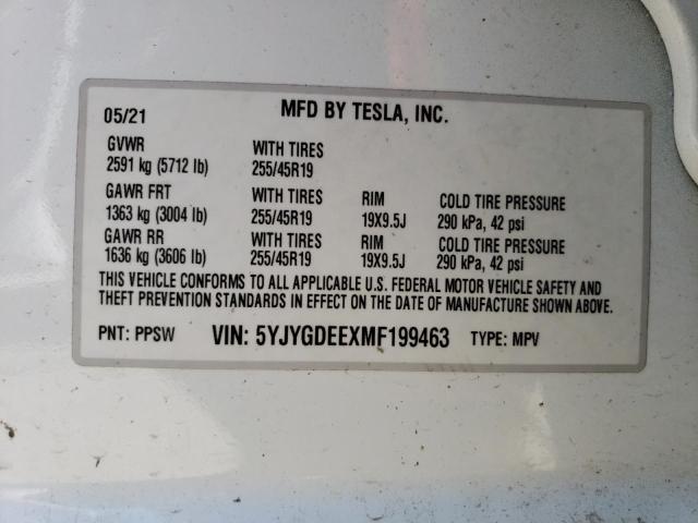 Фото 14 с аукциона – 2021 TESLA MODEL Y с VIN 5YJYGDEEXMF199463
