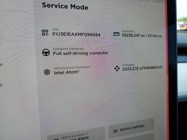 Photo 9 from auction – 2021 TESLA MODEL 3 with VIN 5YJ3E1EAXMF096684