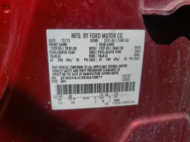 Photo 14 from auction – 2014 FORD EDGE SEL with VIN 2FMDK4JC5EBA16871