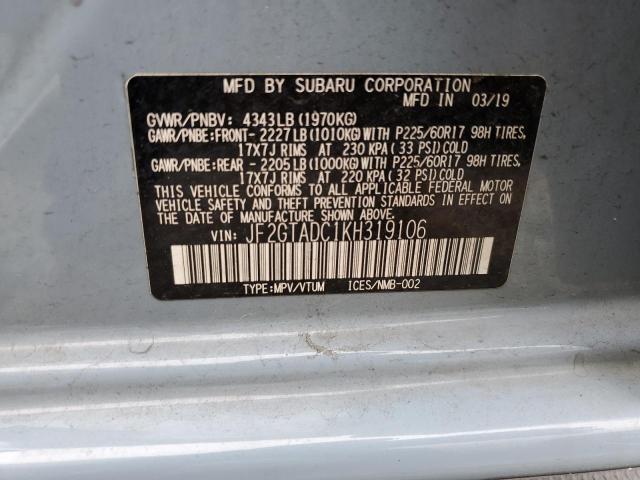 Photo 14 from auction – 2019 SUBARU CROSSTREK with VIN JF2GTADC1KH319106