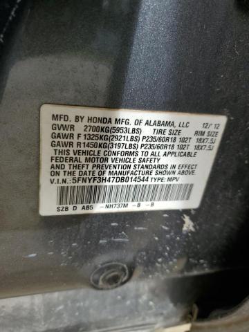 Photo 14 from auction – 2013 HONDA PILOT EX with VIN 5FNYF3H47DB014544