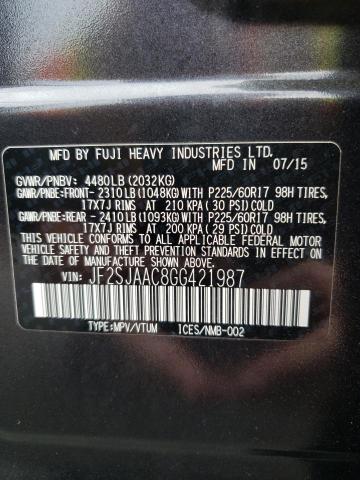 Photo 14 from auction – 2016 SUBARU FORESTER 2 with VIN JF2SJAAC8GG421987