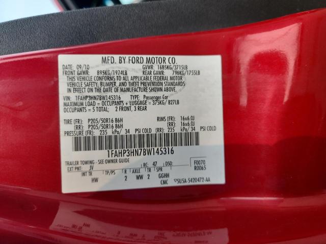 Photo 10 from auction – 2011 FORD FOCUS SEL with VIN 1FAHP3HN7BW145316