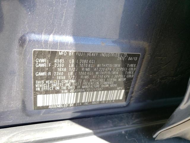 Photo 14 from auction – 2013 SUBARU OUTBACK 2. with VIN 4S4BRBAC2D1317597