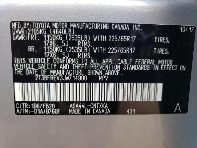 Photo 14 from auction – 2018 TOYOTA RAV4 LE with VIN 2T3BFREV3JW714900