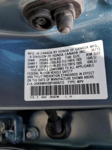 Photo 14 from auction – 2015 HONDA CR-V LX with VIN 2HKRM4H38FH694210