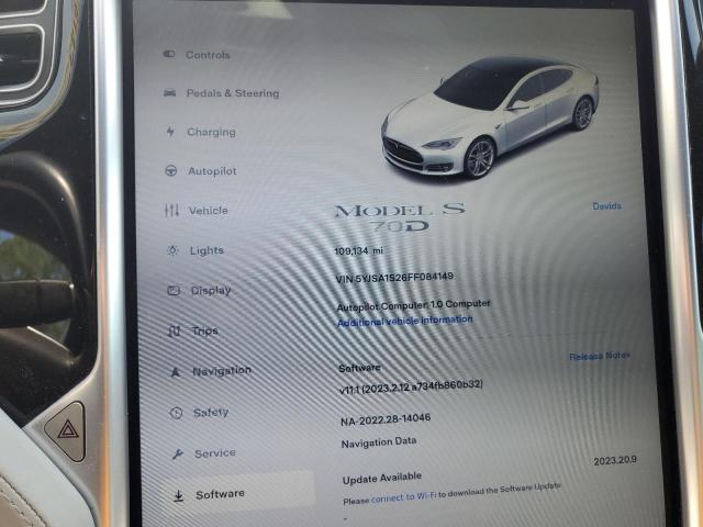 Photo 9 from auction – 2015 TESLA MODEL S 70 with VIN 5YJSA1S26FF084149