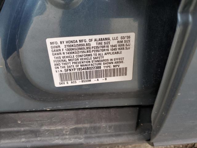 Foto 14 de la subasta – 2006 HONDA PILOT EX con VIN 5FNYF18546B022388