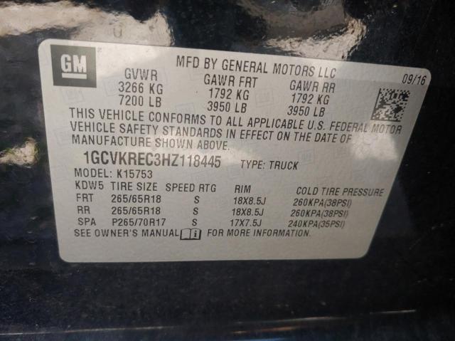 Photo 10 from auction – 2017 CHEVROLET SILVERADO with VIN 1GCVKREC3HZ118445