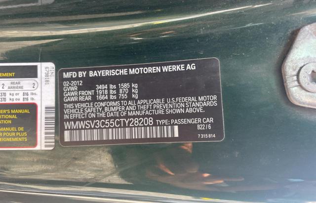 Photo 10 from auction – 2012 MINI COOPER S with VIN WMWSV3C55CTY28208