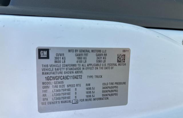 Photo 10 from auction – 2012 CHEVROLET EXPRESS G2 with VIN 1GCWGFCA9C1104272