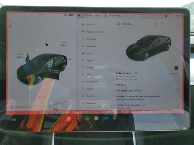 Photo 9 from auction – 2019 TESLA MODEL 3 with VIN 5YJ3E1EB9KF391541