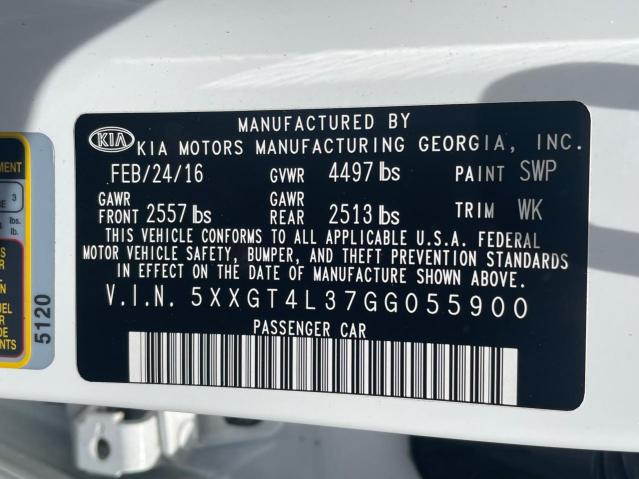 Photo 10 from auction – 2016 KIA OPTIMA LX with VIN 5XXGT4L37GG055900