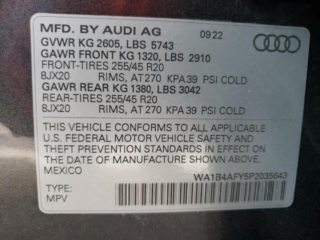 Photo 14 from auction – 2023 AUDI SQ5 PREMIU with VIN WA1B4AFY5P2035643