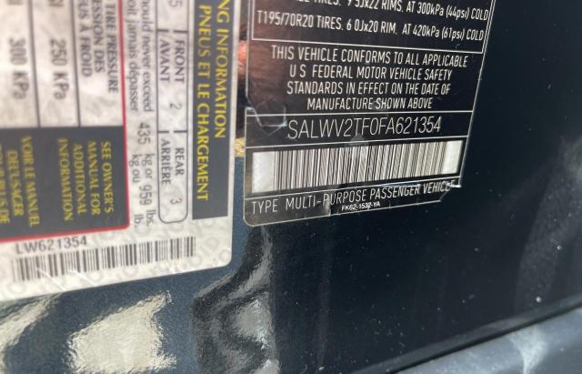 Photo 10 from auction – 2015 LAND ROVER RANGE ROVE with VIN SALWV2TF0FA621354