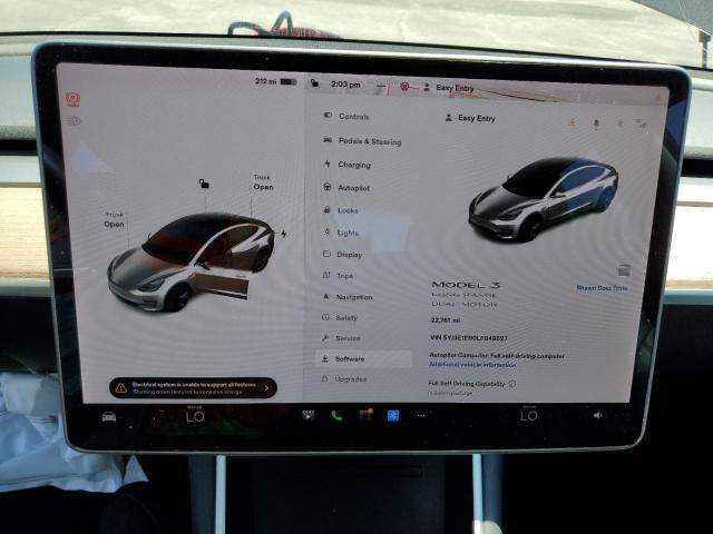Photo 9 from auction – 2020 TESLA MODEL 3 with VIN 5YJ3E1EB0LF649527