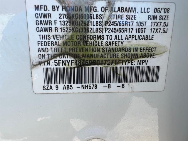 Photo 10 from auction – 2009 HONDA PILOT EX with VIN 5FNYF48469B017271