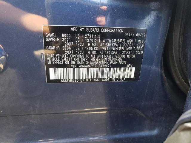 Photo 14 from auction – 2020 SUBARU ASCENT LIM with VIN 4S4WMAPD7L3419071