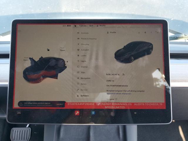 Photo 9 from auction – 2022 TESLA MODEL 3 with VIN 5YJ3E1EA4NF290452