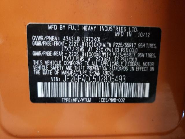 Photo 14 from auction – 2013 SUBARU XV CROSSTR with VIN JF2GPACC5D2805493