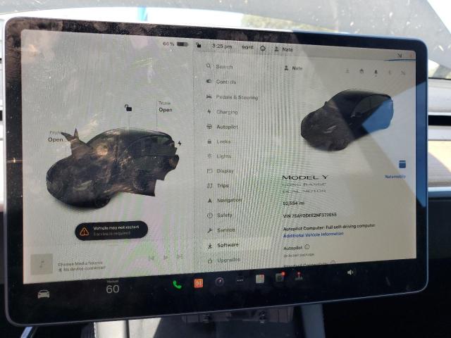 Photo 9 from auction – 2022 TESLA MODEL Y with VIN 7SAYGDEE2NF372655