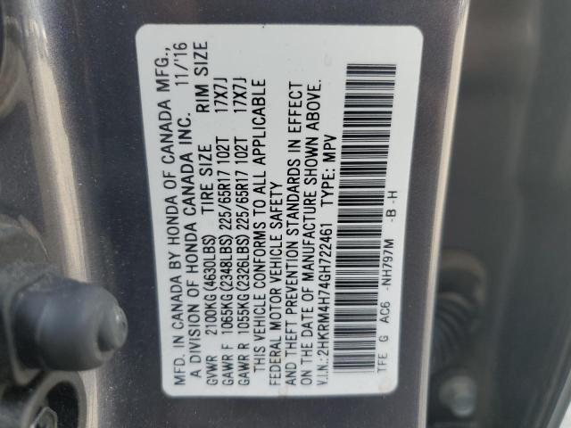 Photo 14 from auction – 2016 HONDA CR-V EXL with VIN 2HKRM4H74GH722461