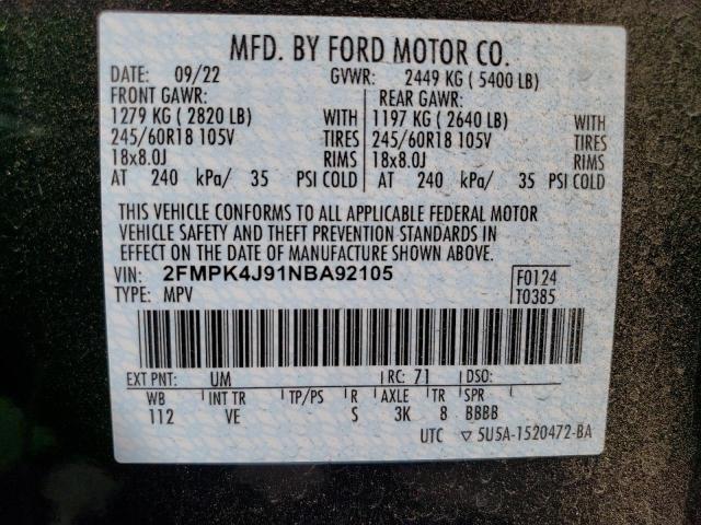 Photo 14 from auction – 2022 FORD EDGE SEL with VIN 2FMPK4J91NBA92105