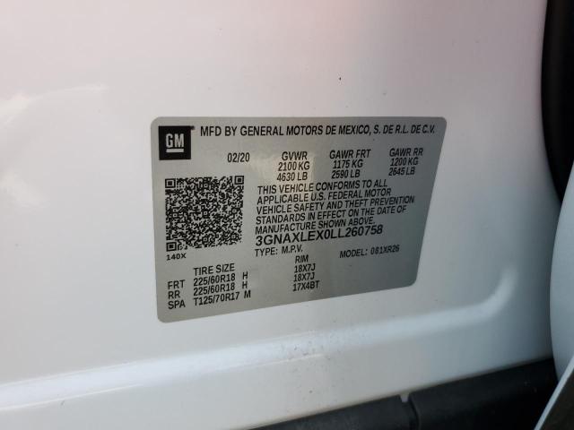 Photo 14 from auction – 2020 CHEVROLET EQUINOX LT with VIN 3GNAXLEX0LL260758