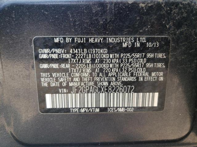Photo 14 from auction – 2014 SUBARU XV CROSSTR with VIN JF2GPAGCXE8226072