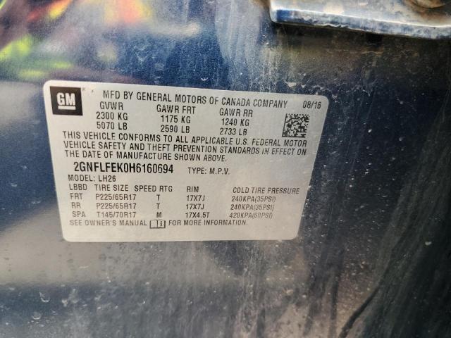 Photo 14 from auction – 2017 CHEVROLET EQUINOX LT with VIN 2GNFLFEK0H6160694
