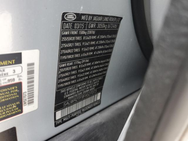 Photo 14 from auction – 2015 LAND ROVER RANGE ROVE with VIN SALWR2TF9FA527073