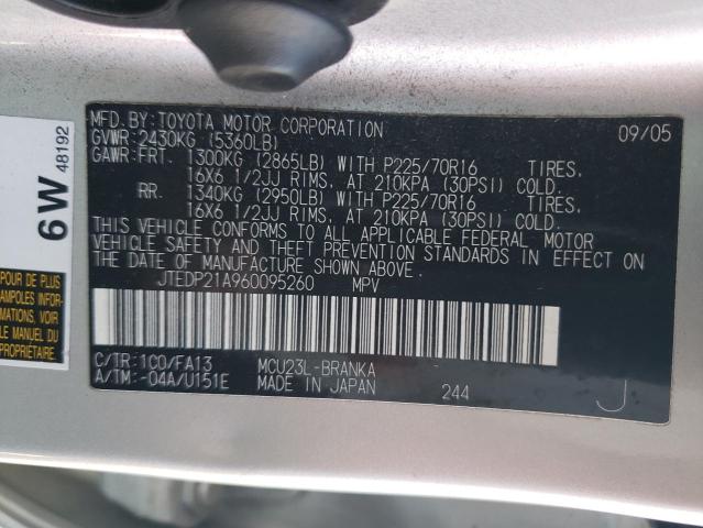 Photo 14 from auction – 2006 TOYOTA HIGHLANDER with VIN JTEDP21A960095260