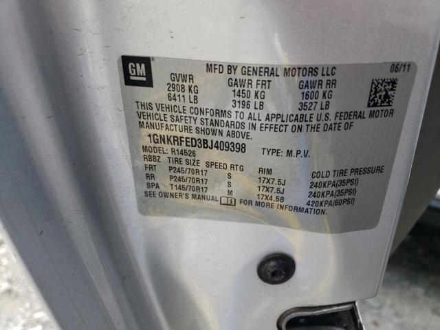 Photo 14 from auction – 2011 CHEVROLET TRAVERSE L with VIN 1GNKRFED3BJ409398